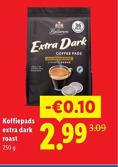 Koffiepads extra dark roast 250 g