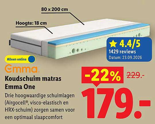 Koudschuim matras Emma One
