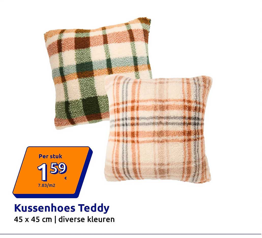 Kussenhoes Teddy 45 x 45 cm | diverse kleuren