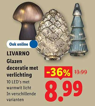 LIVARNO Glazen decoratie met verlichting