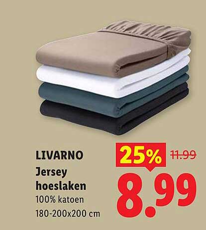 LIVARNO Jersey hoeslaken 100% katoen 180-200x200 cm