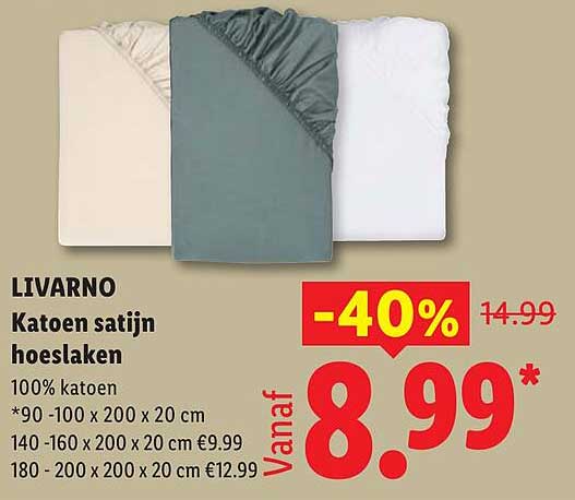 LIVARNO Katoen satijn hoeslaken -40%