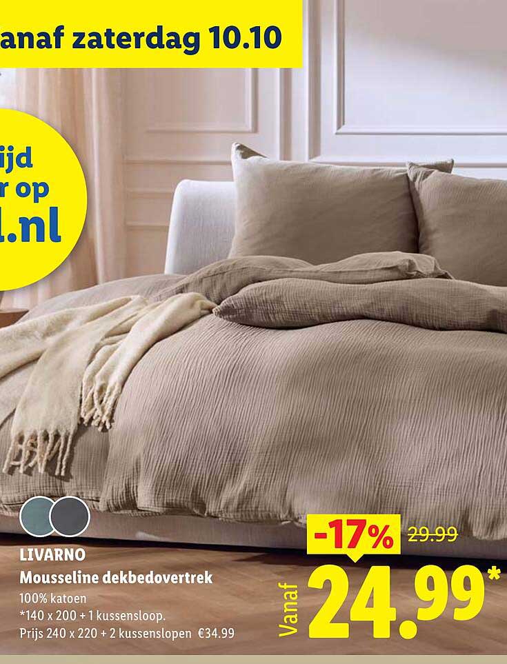 LIVARNO Mousseline dekbedovertrek -17%