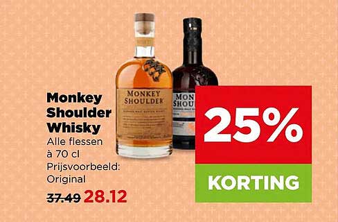Monkey Shoulder Whisky - Alle flessen à 70 cl