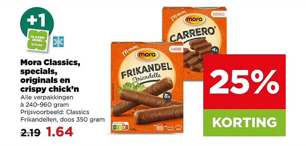 Mora Classics, specials, originals en crispy chick’n 25% KORTING