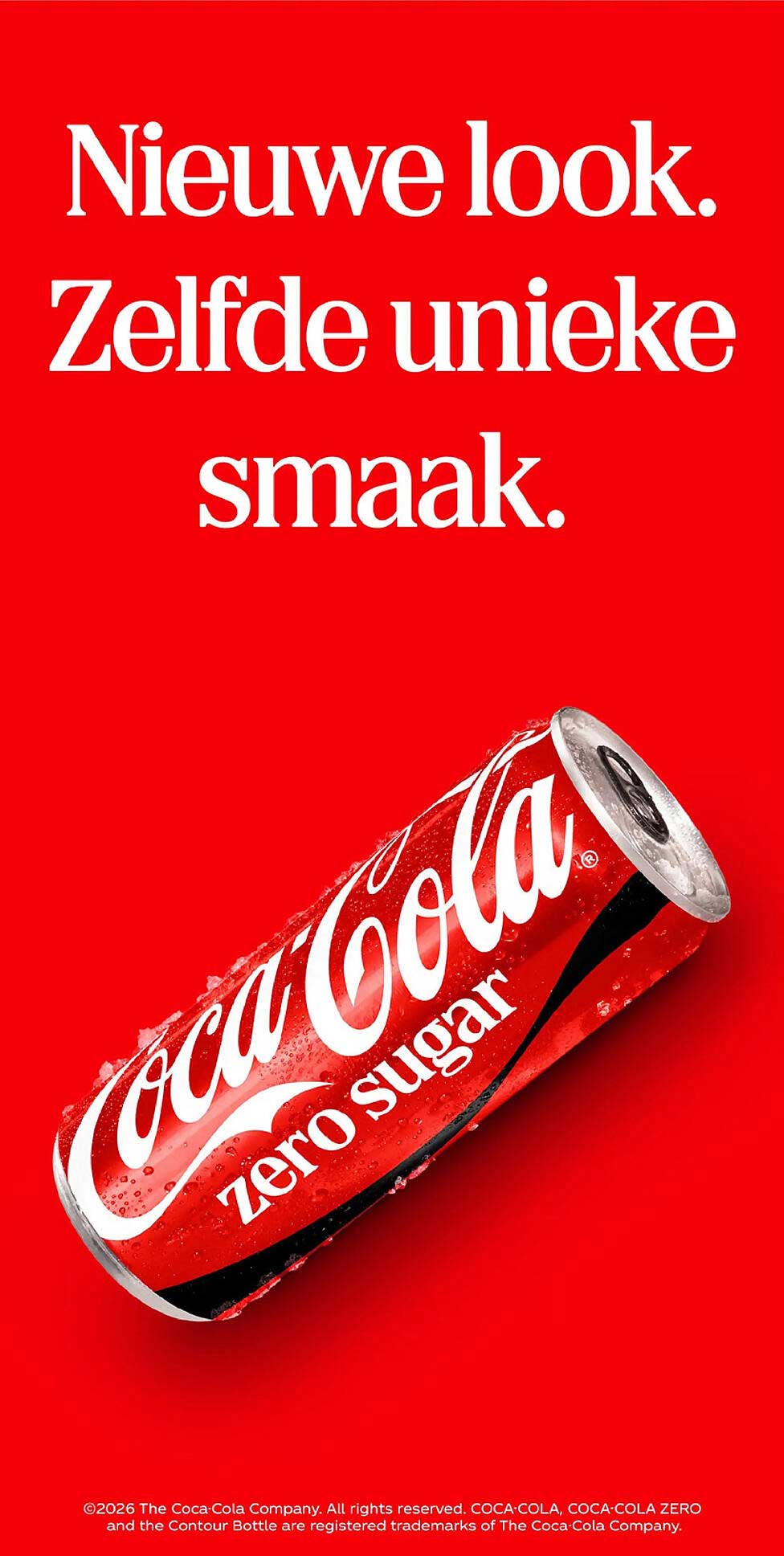 Nieuwe look. Zelfde unieke smaak. Coca-Cola zero sugar