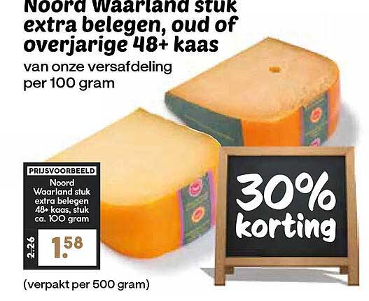 Noord Waardland stuk extra beleggen, oud of overjarige 48+ kaas 30% korting