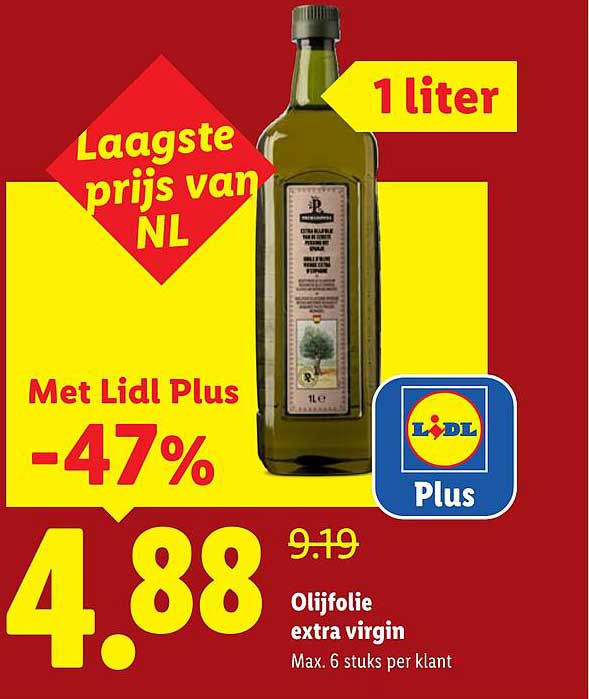 Olifolie extra virgin 1 liter -47%
