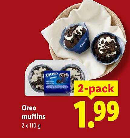 Oreo muffins 2 x 110 g 2-pack
