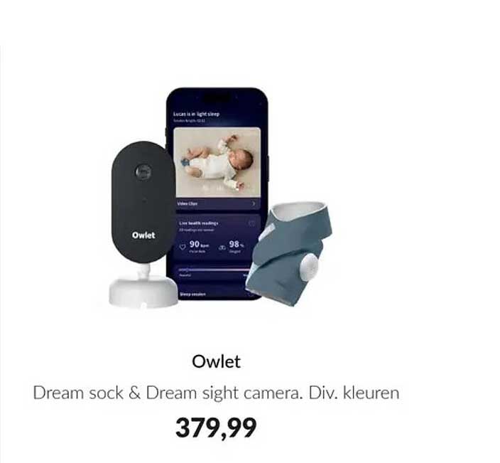Owlet Dream sock & Dream sight camera. Div. kleuren