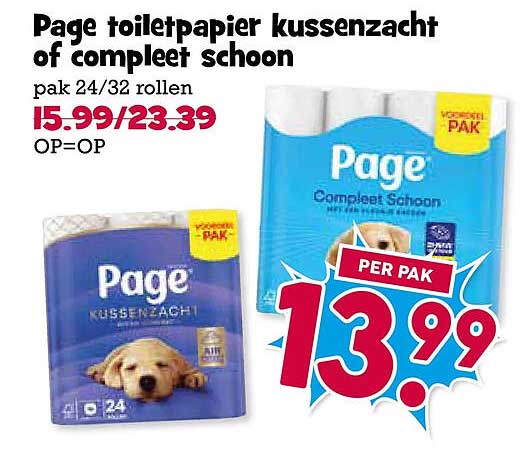 Page toiletpapier kussenzacht of compleet schoon