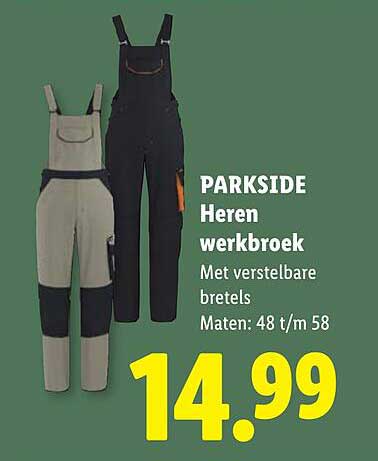 PARKSIDE Heren werkbroek Met verstelbare bretels Maten: 48 t/m 58