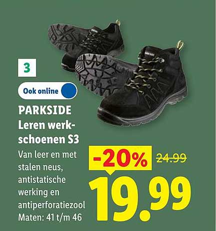 PARKSIDE Leren werk-schoenen S3