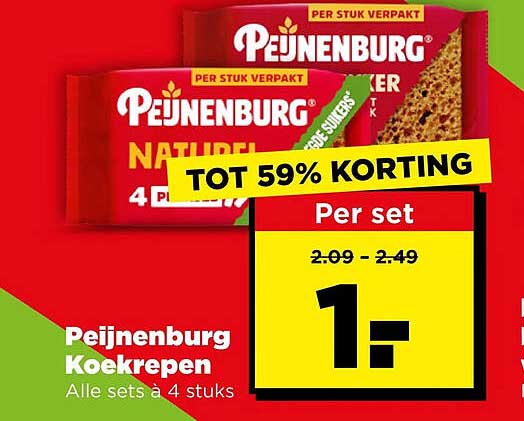 Peijnenburg Koekrepen Alle sets à 4 stuks TOT 59% KORTING