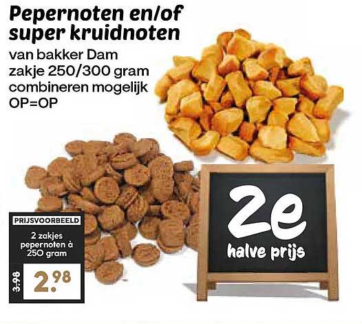 Pepernoten en/of super kruidnoten 2e halve prijs