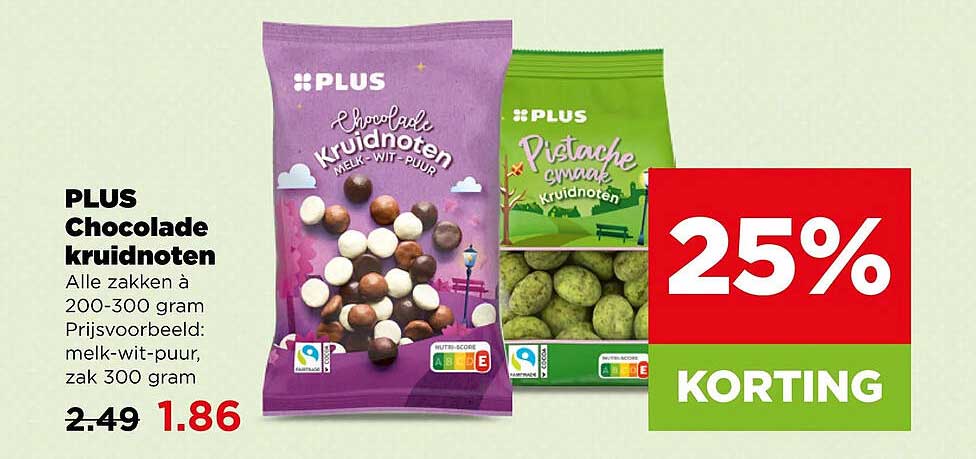 PLUS Chocolade kruidnoten 25% KORTING