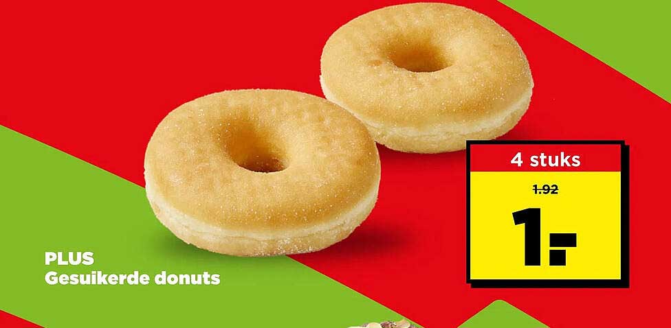 PLUS Gesuikerde donuts 4 stuks