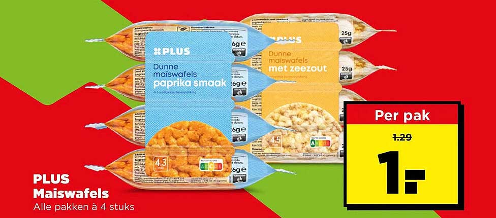 PLUS Maiswafels Alle pakken à 4 stuks