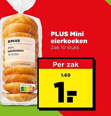 PLUS Mini eierkoeken Zak 10 stuks
