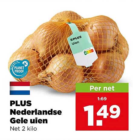 PLUS Nederlandse Gele uien Net 2 kilo