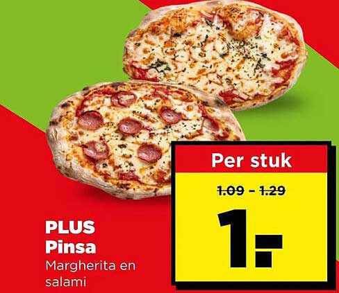 PLUS Pinsa Margherita en salami Per stuk