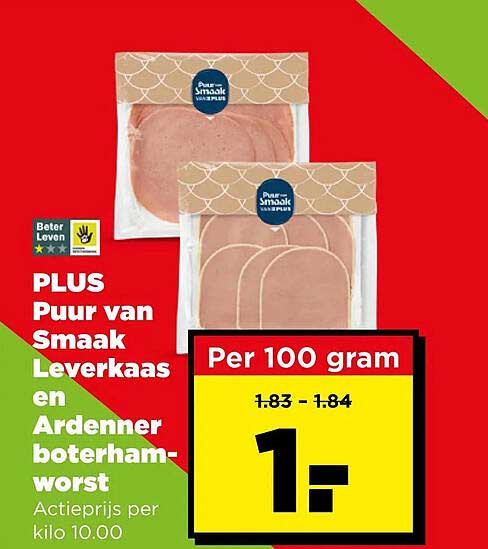 PLUS Puur van Smaak Leverkaas en Ardenner boterhamworst