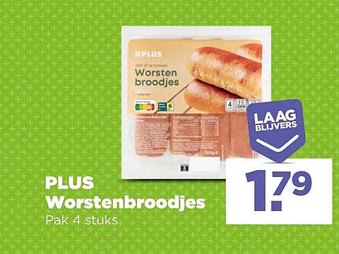 PLUS Worstenbroodjes Pak 4 stuks