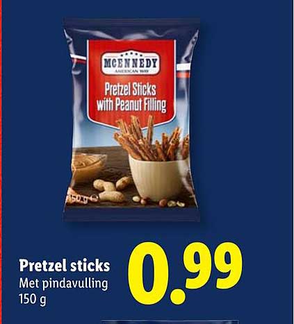 Pretzel sticks Met pindavulling 150 g