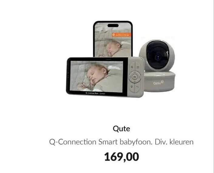 Qute Q-Connection Smart babyfoon. Div. kleuren