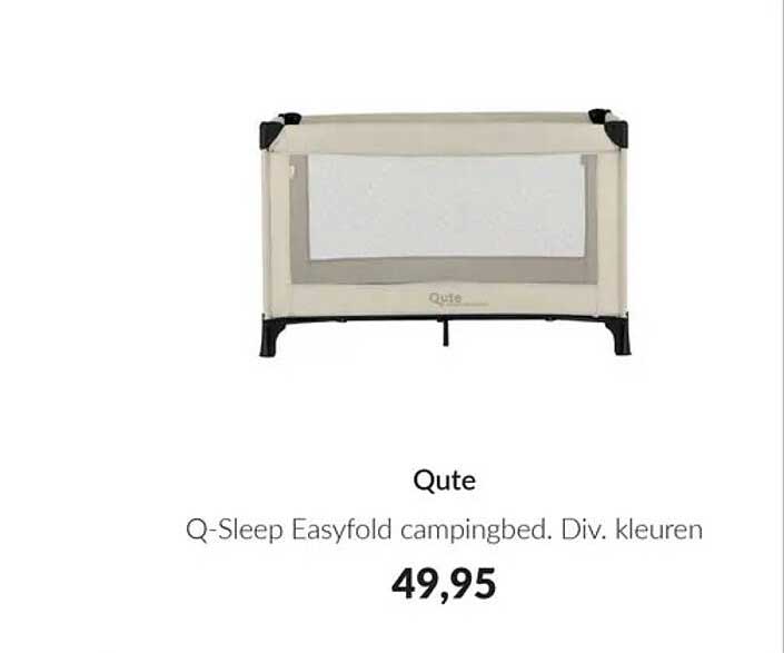 Qute Q-Sleep Easyfold campingbed. Div. kleuren