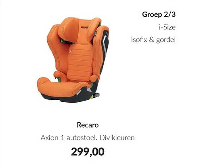 Recaro Axion 1 autostoel. Div kleuren