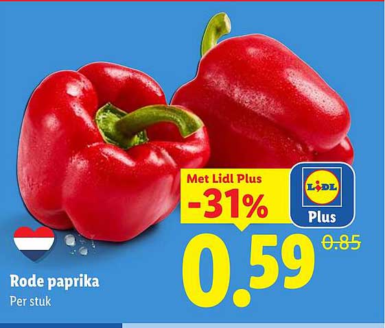Rode paprika Met Lidl Plus -31%