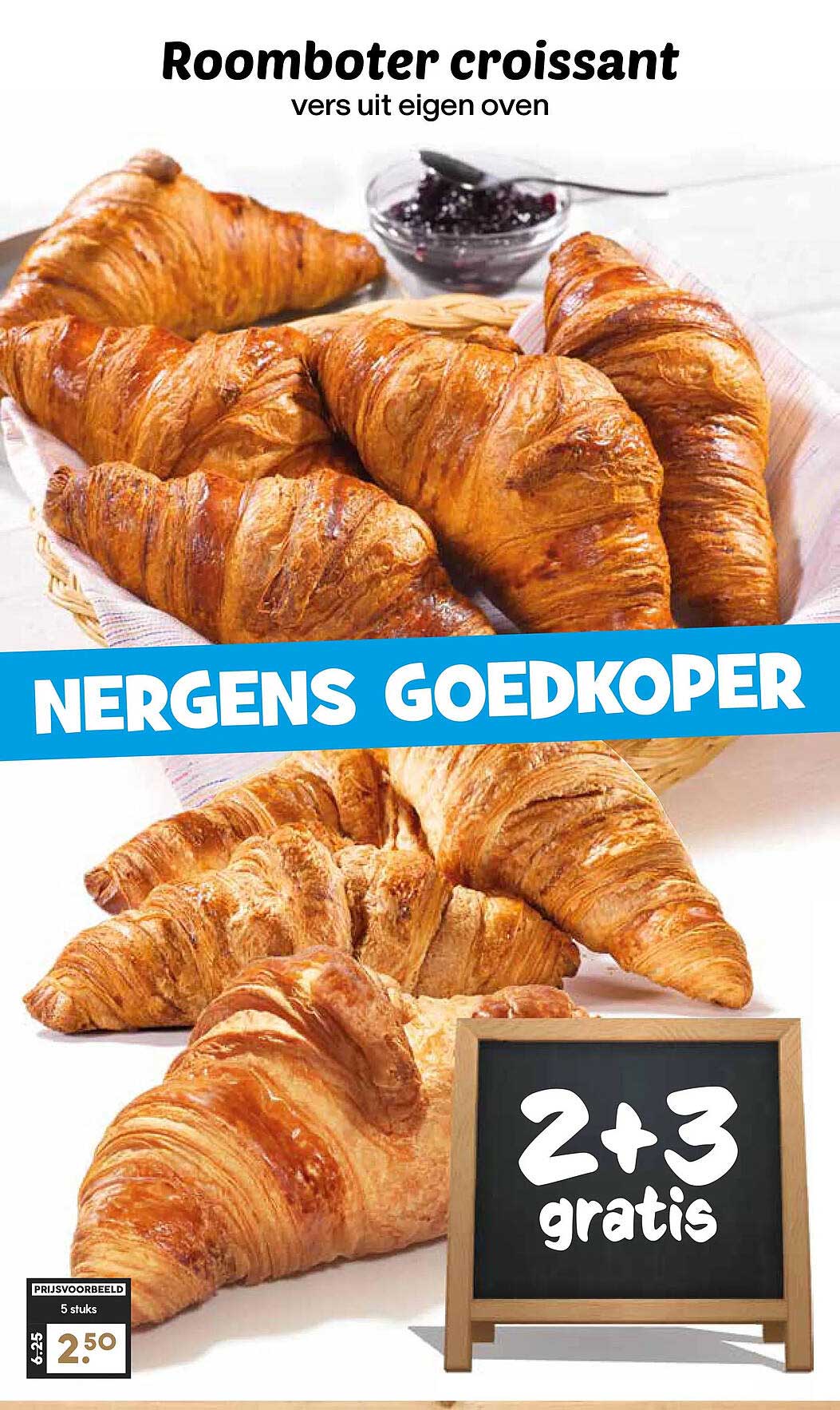 Roomboter croissant vers uit eigen oven 2+3 gratis