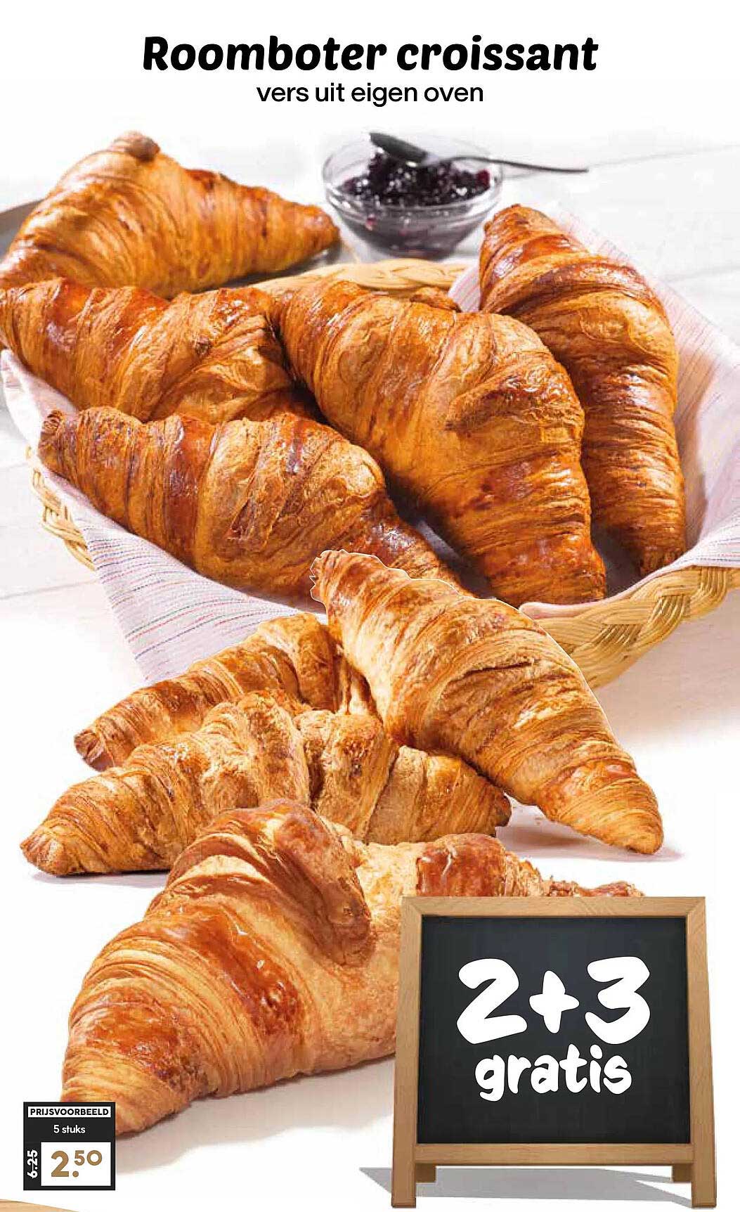 Roomboter croissant vers uit eigen oven 2+3 gratis