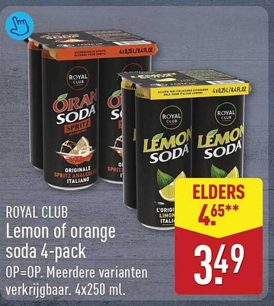 ROYAL CLUB Lemon of orange soda 4-pack