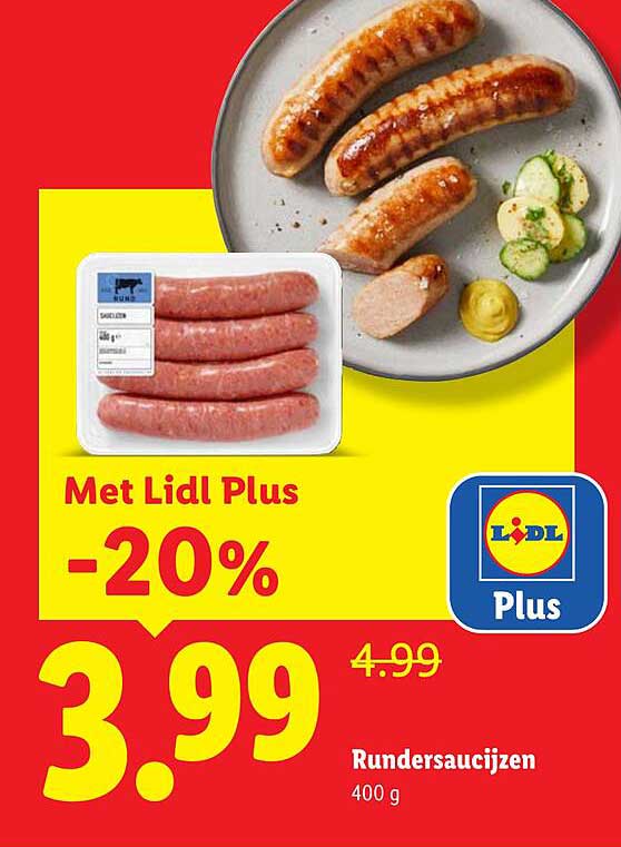 Rundersaucijzen 400 g Met Lidl Plus -20%