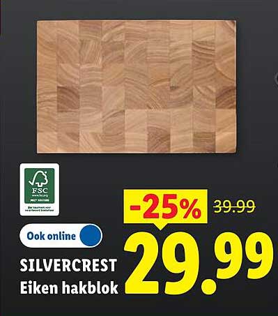 SILVERCREST Eiken hakblok -25%