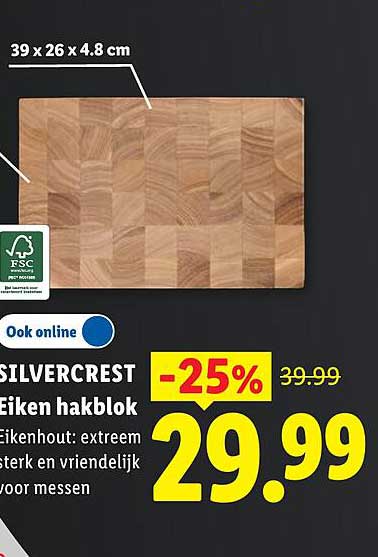 SILVERCREST Eiken hakblok