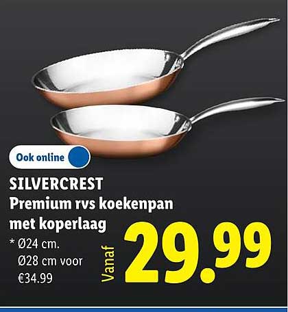 SILVERCREST Premium rvs koekenpan met koperlaag
