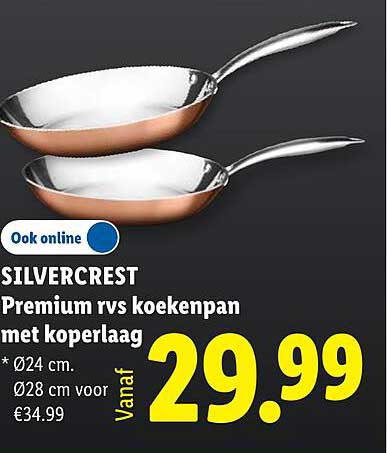 SILVERCREST Premium rvs koekenpan met koperlaag