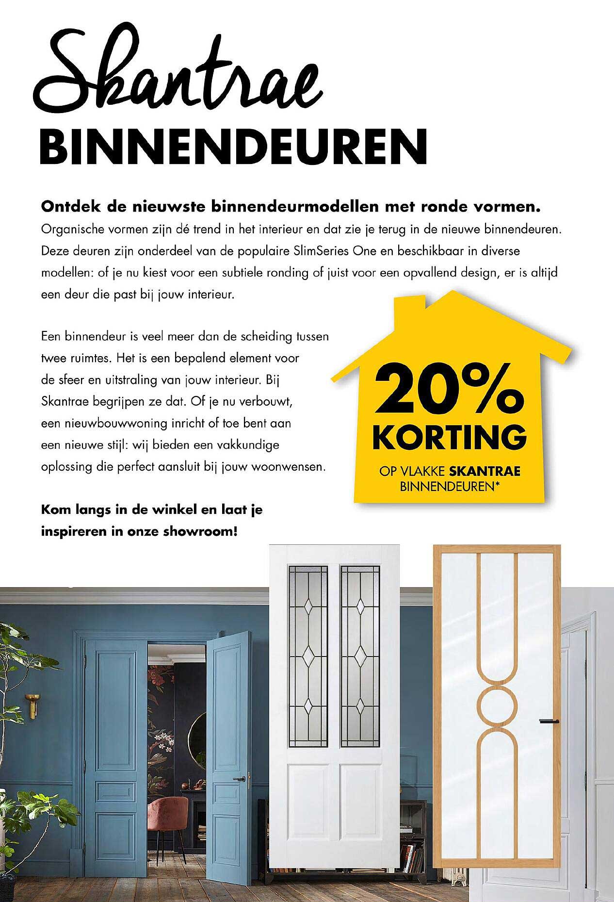 Skantrae Binnendeuren 20% Korting op vlakke Skantrae binnendeuren*