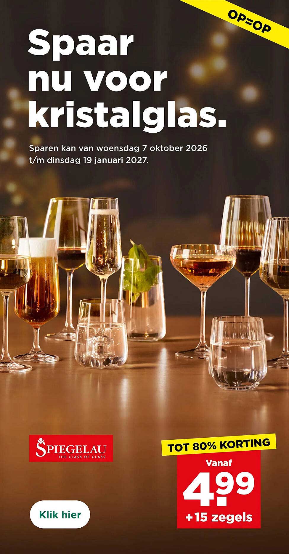 Spaar nu voor kristalglas.