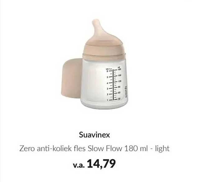 Suavinex Zero anti-koliek fles Slow Flow 180 ml - light