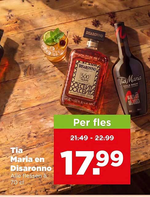 Tia Maria en Disaronno Alle flessen à 70 cl Per fles