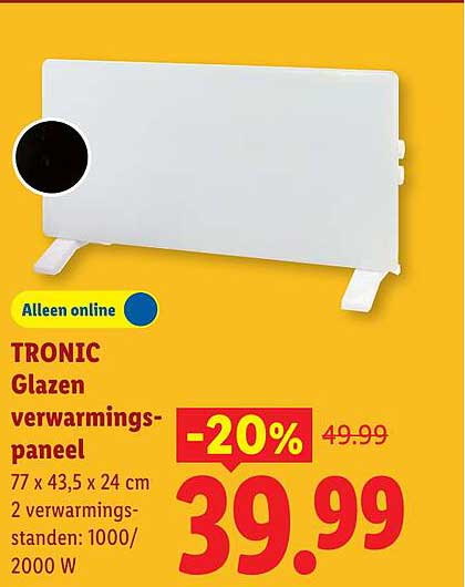 TRONIC Glazen verwarmingspaneel -20%