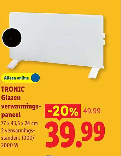 TRONIC Glazen verwarmingspaneel