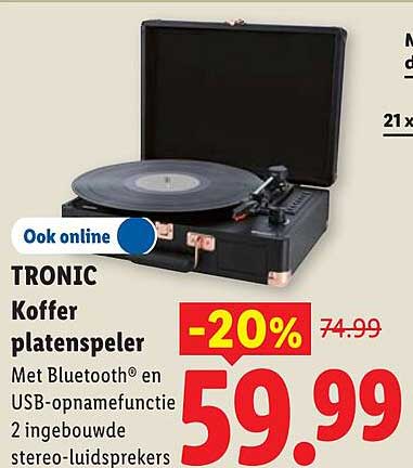 TRONIC Koffer platenspeler -20%