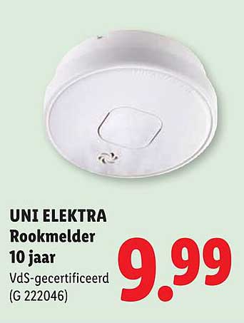 UNI ELEKTRA Rookmelder 10 jaar