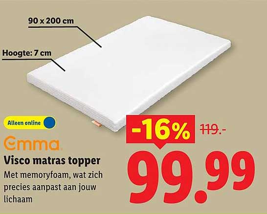 Visco matras topper -16%