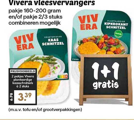 Vivera vleesvervangers 1+1 gratis